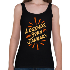 PRINTFASHION Legendák januárban születnek - Női atléta - Fekete