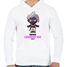 PRINTFASHION Legendary Raz - Fortnite Season 6 - Férfi kapucnis pulóver - Fehér