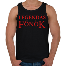 PRINTFASHION Legendás főnök - Férfi atléta - Fekete atléta, trikó