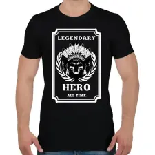 PRINTFASHION LEGENDÁS HŐS - Férfi póló - Fekete férfi póló