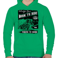PRINTFASHION Legendás motorok - Férfi kapucnis pulóver - Zöld
