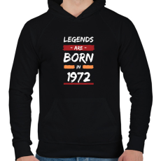 PRINTFASHION Legends are born in 1972 - Férfi kapucnis pulóver - Fekete