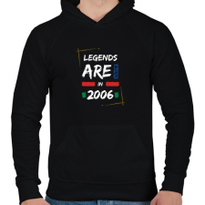 PRINTFASHION Legends are born in 2006 - Férfi kapucnis pulóver - Fekete férfi pulóver, kardigán