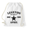 PRINTFASHION Legends are born in april - Sportzsák, Tornazsák - Fehér