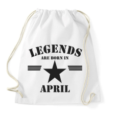PRINTFASHION Legends are born in april - Sportzsák, Tornazsák - Fehér tornazsák