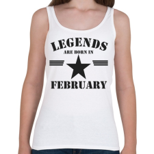 PRINTFASHION Legends are born in february - Női atléta - Fehér női trikó