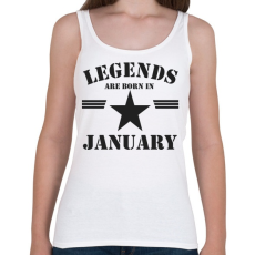 PRINTFASHION Legends are born in january - Női atléta - Fehér