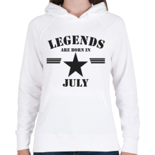 PRINTFASHION Legends are born in july - Női kapucnis pulóver - Fehér női pulóver, kardigán