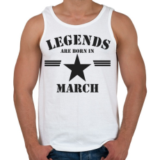 PRINTFASHION Legends are born in march - Férfi atléta - Fehér
