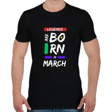 PRINTFASHION Legends are born in March - Férfi póló - Fekete