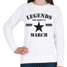 PRINTFASHION Legends are born in march - Női pulóver - Fehér női pulóver, kardigán