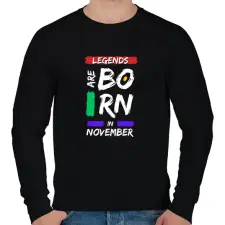 PRINTFASHION Legends are born in November - Férfi pulóver - Fekete férfi pulóver, kardigán