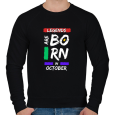 PRINTFASHION Legends are born in october - Férfi pulóver - Fekete