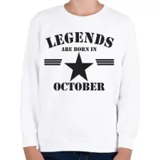PRINTFASHION Legends are born in october - Gyerek pulóver - Fehér gyerek pulóver, kardigán