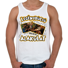PRINTFASHION Legénybúcsú alakulat egyedi képpel - Férfi atléta - Fehér