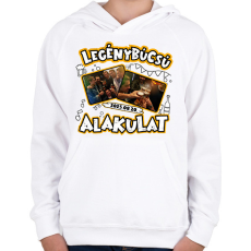 PRINTFASHION Legénybúcsú alakulat egyedi képpel - Gyerek kapucnis pulóver - Fehér
