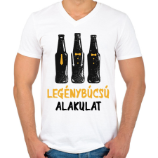 PRINTFASHION Legénybúcsú alakulat - Férfi V-nyakú póló - Fehér férfi pulóver, kardigán