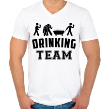 PRINTFASHION Legénybúcsú drinking team - Férfi V-nyakú póló - Fehér férfi póló
