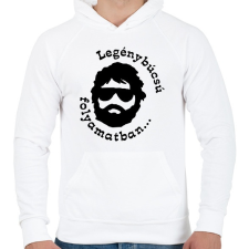 PRINTFASHION Legénybúcsú - Férfi kapucnis pulóver - Fehér férfi pulóver, kardigán