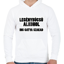 PRINTFASHION Legénybúcsú - Férfi kapucnis pulóver - Fehér férfi pulóver, kardigán