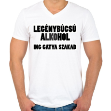 PRINTFASHION Legénybúcsú - Férfi V-nyakú póló - Fehér