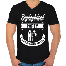 PRINTFASHION Legénybúcsú - Férfi V-nyakú póló - Fekete férfi póló