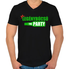 PRINTFASHION Legénybúcsú - Férfi V-nyakú póló - Fekete férfi póló