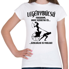 PRINTFASHION Legénybúcsú - fogadalom - Női póló - Fehér női póló