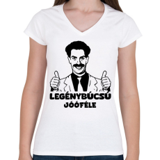 PRINTFASHION Legénybúcsú jóféle - Női V-nyakú póló - Fehér