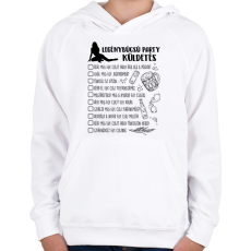PRINTFASHION Legénybúcsú küldetés - Gyerek kapucnis pulóver - Fehér