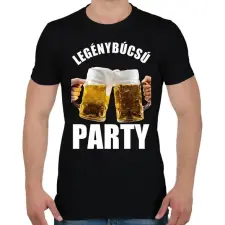 PRINTFASHION LEGÉNYBÚCSÚ PARTY  - Férfi póló - Fekete férfi póló