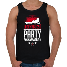 PRINTFASHION Legénybúcsú party folyamatban 2 - Férfi atléta - Fekete atléta, trikó