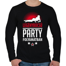 PRINTFASHION Legénybúcsú party folyamatban 2 - Férfi hosszú ujjú póló - Fekete