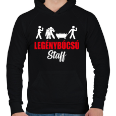 PRINTFASHION Legenybúcsú staff - Férfi kapucnis pulóver - Fekete