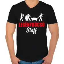 PRINTFASHION Legenybúcsú staff - Férfi V-nyakú póló - Fekete férfi póló