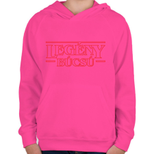 PRINTFASHION Legénybúcsú Stranger Things - Gyerek kapucnis pulóver - Fukszia gyerek pulóver, kardigán