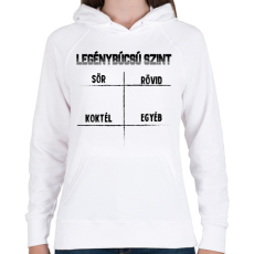 PRINTFASHION Legénybúcsú szint - Női kapucnis pulóver - Fehér