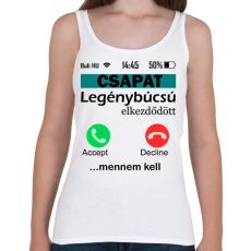 PRINTFASHION legénybúcsú telefonos csapat - Női atléta - Fehér