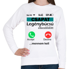 PRINTFASHION legénybúcsú telefonos csapat - Női pulóver - Fehér női pulóver, kardigán