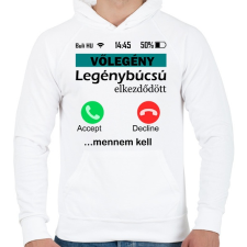 PRINTFASHION legénybúcsú telefonos vőlegény - Férfi kapucnis pulóver - Fehér női pulóver, kardigán