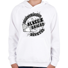 PRINTFASHION LEGÉNYBÚCSÚS ALKESZ BRIGÁD - Gyerek kapucnis pulóver - Fehér