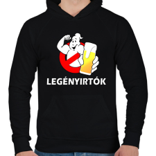 PRINTFASHION Legényirtok - Férfi kapucnis pulóver - Fekete férfi pulóver, kardigán