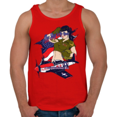 PRINTFASHION Légierő - Férfi atléta - Piros