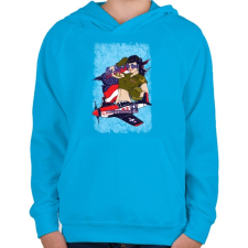 PRINTFASHION Légierő - Gyerek kapucnis pulóver - Azúrkék gyerek pulóver, kardigán