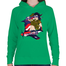 PRINTFASHION Légierő - Női kapucnis pulóver - Zöld női pulóver, kardigán