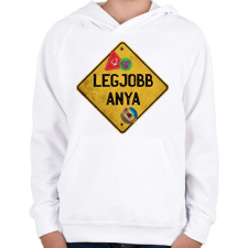 PRINTFASHION Legjobb anya - Gyerek kapucnis pulóver - Fehér gyerek pulóver, kardigán