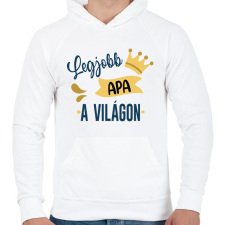 PRINTFASHION Legjobb apa a világon - Férfi kapucnis pulóver - Fehér férfi pulóver, kardigán