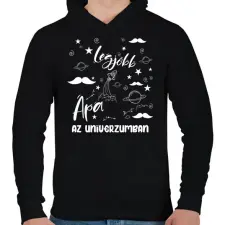 PRINTFASHION Legjobb apa az univerzumban - Férfi kapucnis pulóver - Fekete férfi pulóver, kardigán