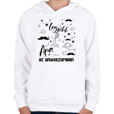 PRINTFASHION Legjobb apa az univerzumban - Gyerek kapucnis pulóver - Fehér gyerek pulóver, kardigán