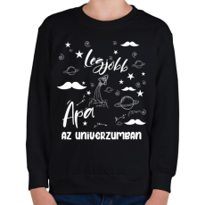 PRINTFASHION Legjobb apa az univerzumban - Gyerek pulóver - Fekete